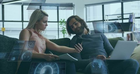 Collaborative Work in Modern Office with Digital Overlay