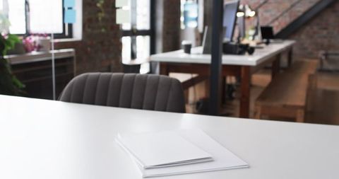 Blank Papers on Desk in Modern Sunlit Office Environment - Download Free Stock Images Pikwizard.com