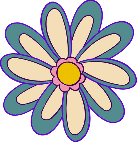 colorful daisy with cream and teal petals on transparent background - Download Free Stock Videos Pikwizard.com