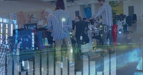 Financial Data Visualization in Busy Modern Office