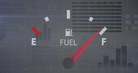 Fuel Gauge Dashboard Overlay with Data Analytics and Graphs - Download Free Stock Images Pikwizard.com