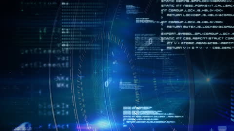 Futuristic Data Processing with Binary Code in Blue Theme