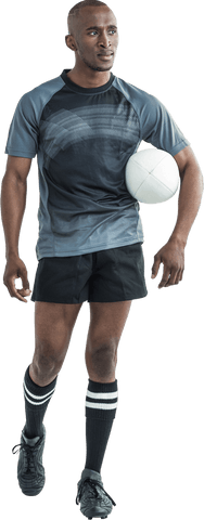 Transparent Male Athlete Casual Rugby Pose Holding Ball - Download Free Stock Videos Pikwizard.com