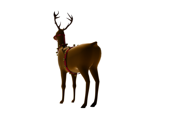 Transparent Christmas Reindeer with Bells Standing Back - Download Free Stock Videos Pikwizard.com