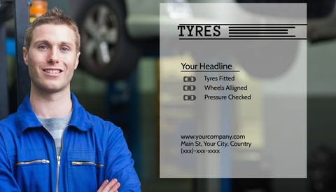 Confident Mechanic Promoting Automotive Services in Modern Workshop - Download Free Stock Templates Pikwizard.com