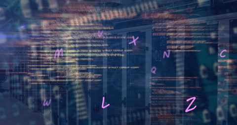 Digital Data Processing with Overlay of Abstract Letters