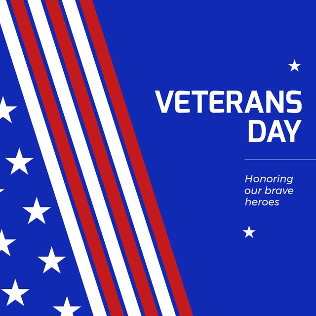Composition of veterans day text with flag of united states of america. American veterans, patriotism, democracy and armed forces concept digitally generated image.