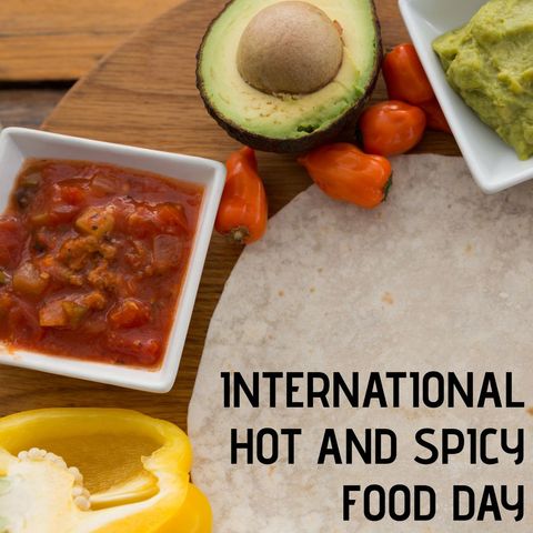 International Hot and Spicy Food Day Celebration with Peppers and Salsa