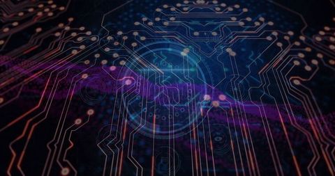 Digital Circuit Board and DNA Strand Behind Capability Scanning - Download Free Stock Images Pikwizard.com