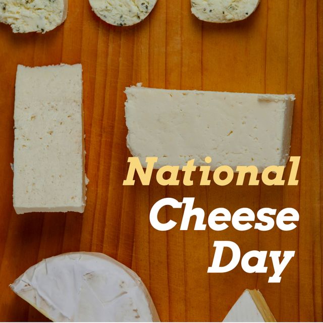 National Cheese Day Celebration with Various Cheese Types on Wooden Table - Download Free Stock Templates Pikwizard.com