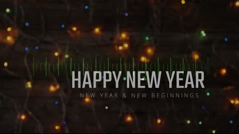 Animated Happy New Year Christmas Lights Background