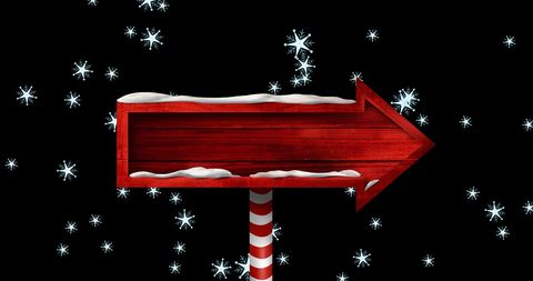 Wooden Christmas Sign with Falling Snowflakes