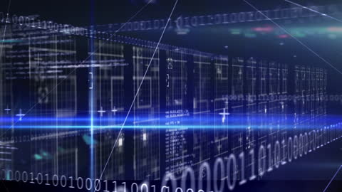 Futuristic Data Processing with Light Trails Animation