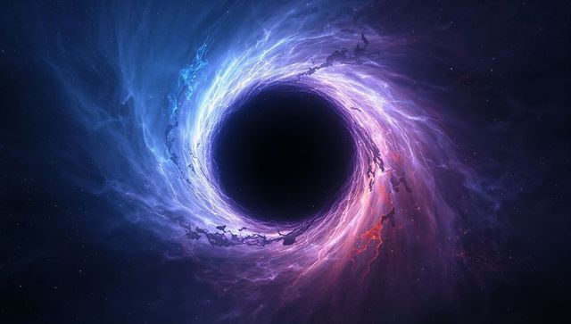 Swirling colorful plasma around mystical black hole