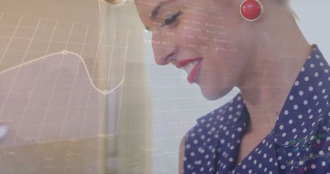 Woman Engaging with Financial Stock Market Data on Smartphone