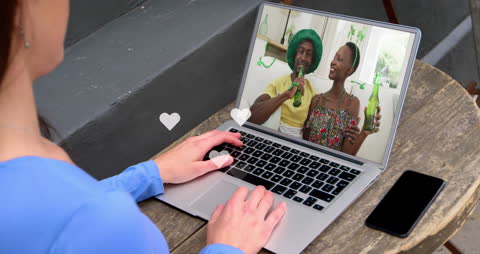 Woman Engaging in Video Call Celebrating Virtually