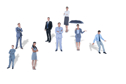 Diverse Business Team Figures on Transparent Background - Download Free Stock Videos Pikwizard.com