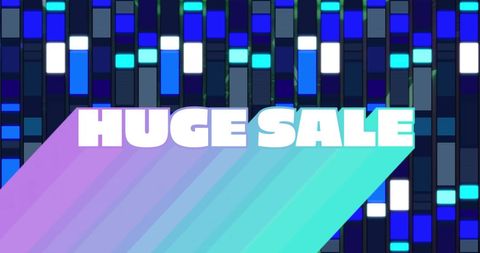 Digital Huge Sale Announcement with Vibrant Retro Background