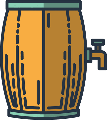 Beer keg illustration isolated on transparent background for celebration