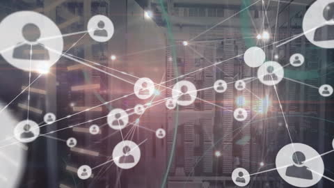 Futuristic Data Processing Network Connectivity Visualization