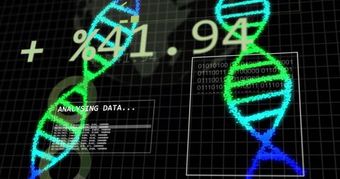 Digital DNA Strands on Data Processing Background - Download Free Stock Images Pikwizard.com