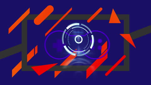 Futuristic Digital Interface with Neon Round Scanner