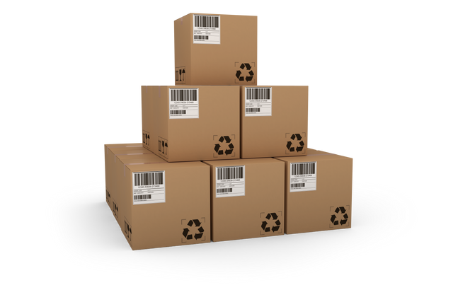 Stack of Transparent Brown Cardboard Boxes with Recycling Symbols - Download Free Stock Videos Pikwizard.com