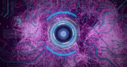 Futuristic digital interface in matrix-inspired design