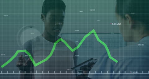 Financial Data Analysis with Diverse Business Team in Office Setting