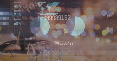 Data Processing Animation Over Nature's Beauty