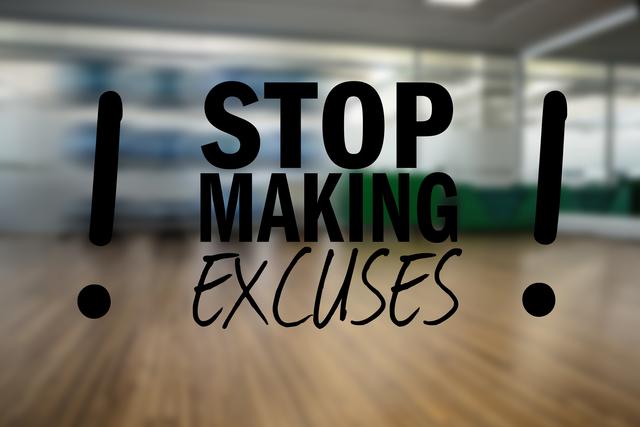 Digital composite of motivational message against gym