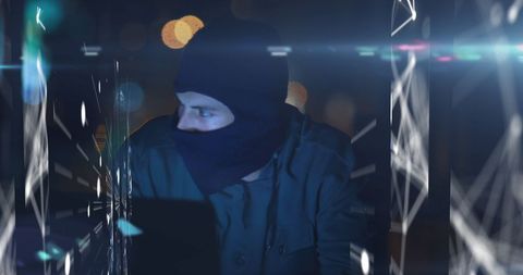 Hacker Using Laptop with Digital Interface at Night - Download Free Stock Images Pikwizard.com