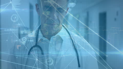 Advanced Technology in Healthcare: Doctor with Digital Interfaces