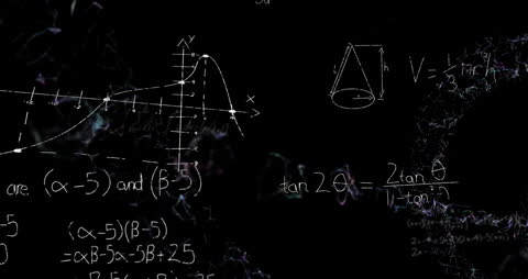 Futuristic Mathematical Formula Animation with DNA Strain