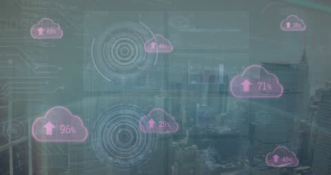 Cloud Data Uploading over Cityscape with Digital Elements