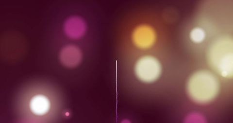 Glowing vertical neon line with soft bokeh orbs on deep maroon gradient background