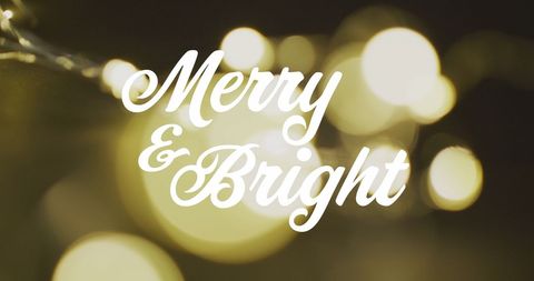 Merry and Bright Holiday Greeting with Bokeh Lights