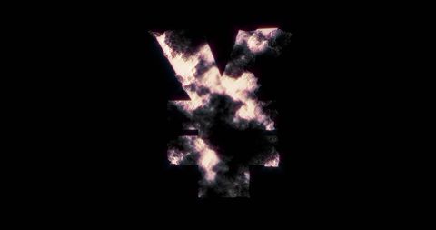 Yen Symbol with Abstract Smoke Paint Effect