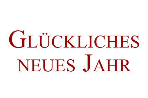 Happy new year's german text on transparent background