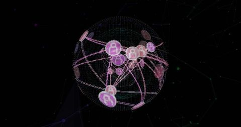 3d network sphere representing cybersecurity connections