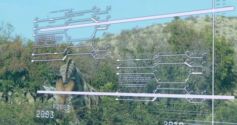 Futuristic Wildlife Monitoring on Hilly Savannah Featuring Rhino