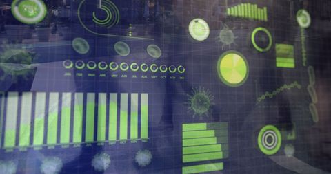 Digital Visualization of COVID-19 Data and Commuters - Download Free Stock Images Pikwizard.com