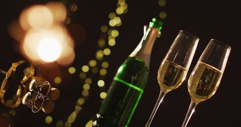 Champagne celebratory toast new year eve party