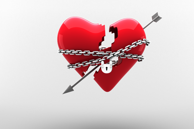 Broken Heart Locked with Chain and Arrow on Transparent Background - Download Free Stock Videos Pikwizard.com