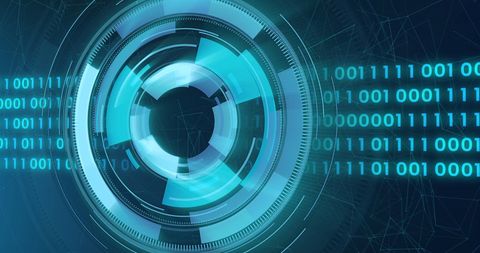 Futuristic Cyber Security Scanning Interface with Binary Coding - Download Free Stock Images Pikwizard.com