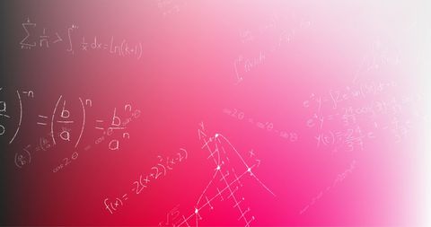 Mathematical Formulas on Pink Gradient Background