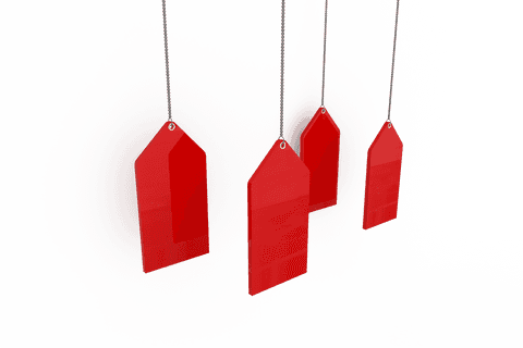 transparent red gift tags hanging on rope background - Download Free Stock Videos Pikwizard.com