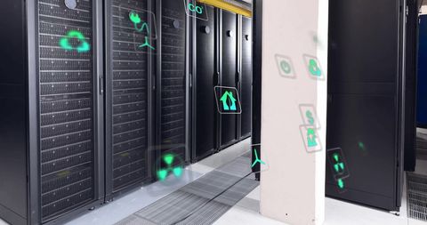 Eco-Friendly Data Processing in Modern Server Room - Download Free Stock Images Pikwizard.com