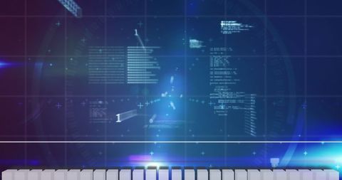 Digital Data Processing Interface on Blue Background - Download Free Stock Images Pikwizard.com