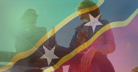 Friends on Rooftop Clinking Beer Bottles at Sunset Festive Atmosphere